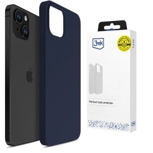 Capa de silicone para Apple iPhone 15 Plus - 3mk HARDY® Mellow Case™ Dark Blue
