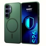 Capa fumada com MagSafe para Samsung Galaxy S26 – 3mk HARDY® Hazy MagCase™ Green