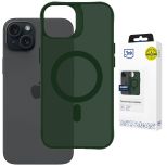Capa fumada com MagSafe para Apple iPhone 15 – 3mk HARDY® Hazy MagCase™ Green