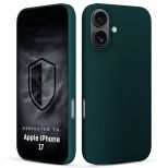 Capa de silicone para Apple iPhone 16 - 3mk HARDY® Mellow Case™ Dark Green
