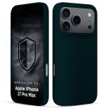 Capa de silicone para Apple iPhone 17 Pro Max - 3mk HARDY® Mellow Case™ Dark Green