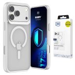 Capa fumada com MagSafe para Apple iPhone 17 Pro Max – 3mk HARDY® Hazy MagCase™ White