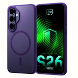 Capa fumada com MagSafe para Samsung Galaxy S26+ – 3mk HARDY® Hazy MagCase™ Purple