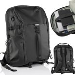 Mochila para portátil 16" 3mk HARDY® 360™ Leather com proteção 360° AST™ – negócios, viagem, clamshell