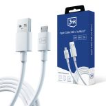 Cabo USB-A para Micro 12W 2,4A 1,2 m - 3mk Hyper Cable White