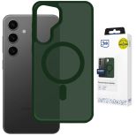 Capa fumada com MagSafe para Samsung Galaxy S25 – 3mk HARDY® Hazy MagCase™ Green