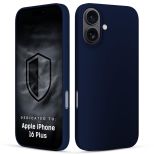 Capa de silicone para Apple iPhone 16 Plus - 3mk HARDY® Mellow Case™ Dark Blue