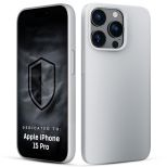 Capa de silicone com MagSafe para Apple iPhone 15 Pro - 3mk HARDY® Mellow MagCase™ Silver-White