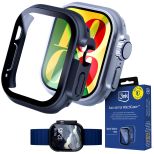 Capa com vidro temperado para Apple Watch Ultra/ Ultra 2/ Ultra 3 - 3mk Satin Armor WatchCase+™ Black