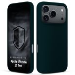 Capa de silicone para Apple iPhone 17 Pro - 3mk HARDY® Mellow Case™ Dark Green
