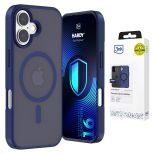 Capa fumada com MagSafe para Apple iPhone 16 – 3mk HARDY® Hazy MagCase™ Blue