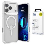Capa fumada com MagSafe para Apple iPhone 17 Pro – 3mk HARDY® Hazy MagCase™ White