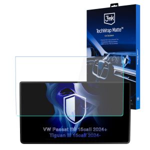 Película de proteção mate para ecrã de navegação para VW Passat B9 2024- 12,9cali – 3mk TechWrap Matte™ Center Display