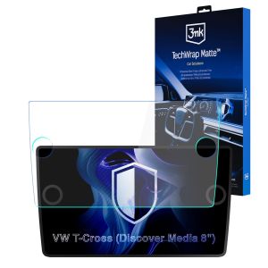 Película de proteção mate para ecrã de navegação para VW T-Cross 2019- (Discover Media 8") – 3mk TechWrap Matte™ Center Display