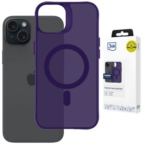 Capa fumada com MagSafe para Apple iPhone 15 – 3mk HARDY® Hazy MagCase™ Purple