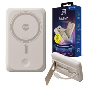 Powerbank 10 000 mAh com MagSafe USB-C PD 3mk SafeCell™ Beige