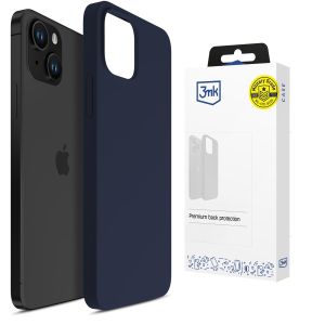Capa de silicone para Apple iPhone 15 Plus - 3mk HARDY® Mellow Case™ Dark Blue