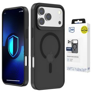 Capa fumada com MagSafe para Apple iPhone 17 Pro Max – 3mk HARDY® Hazy MagCase™ Black