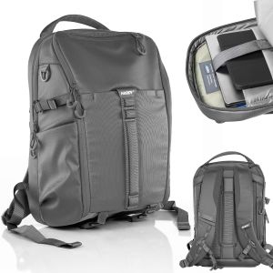 Mochila para portátil 16" 3mk HARDY® 360™ Grey com proteção 360° AST™ – profissional, de viagem, clamshell