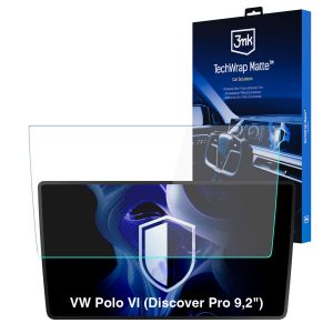 Película de proteção mate para ecrã de navegação para VW Polo VI 2018- (Discover Pro 9,2") – 3mk TechWrap Matte™ Center Display