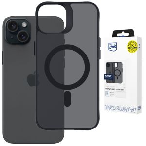 Capa fumada com MagSafe para Apple iPhone 15 – 3mk HARDY® Hazy MagCase™ Black