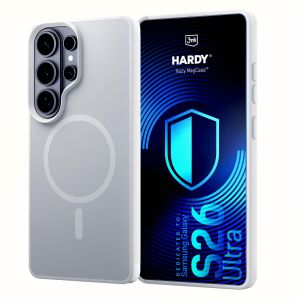 Capa fumada com MagSafe para Samsung Galaxy S26 Ultra – 3mk HARDY® Hazy MagCase™ White
