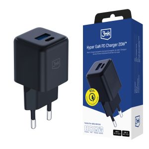 Carregador de parede 3mk Hyper GaN Charger 20W QC4+ PD PPS USB-C USB-A