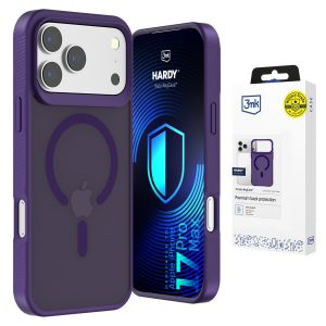 Capa fumada com MagSafe para Apple iPhone 17 Pro Max – 3mk HARDY® Hazy MagCase™ Purple