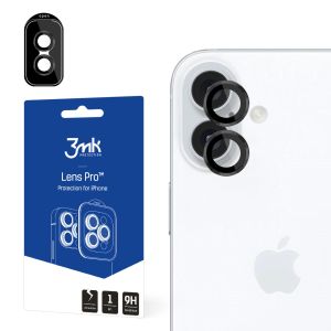 Vidro temperado para lente de câmara para Apple iPhone 16 - 3mk Lens Protection Pro Black