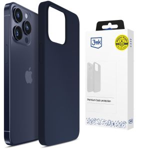 Capa de silicone para Apple iPhone 15 Pro Max - 3mk HARDY® Mellow Case™ Dark Blue