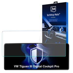 Película protetora mate para o ecrã do painel de instrumentos de VW Tiguan III Digital Cockpit Pro 2024- - 3mk TechWrap Matte Cluster™