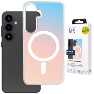 Capa holográfica com MagSafe para Samsung Galaxy S24 - 3mk HARDY® PrisMag Case™