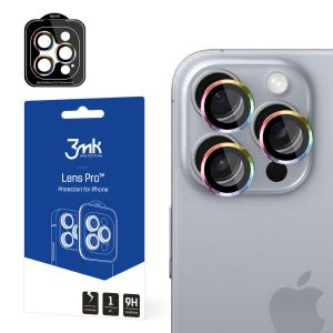 Vidro temperado para lente de câmara para Apple iPhone 16 Pro - 3mk Lens Protection Pro Black
