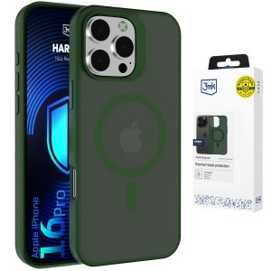 Capa fumada com MagSafe para Apple iPhone 16 Pro – 3mk HARDY® Hazy MagCase™ Green