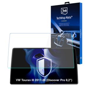 Película de proteção mate para ecrã de navegação para VW Touran III 2017-26 (Discover Pro 9,2") – 3mk TechWrap Matte™ Center Display
