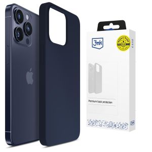 Capa de silicone para Apple iPhone 15 Pro - 3mk HARDY® Mellow Case™ Dark Blue