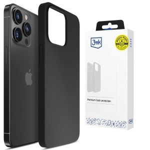 Capa de silicone para Apple iPhone 15 Pro Max - 3mk HARDY® Mellow Case™ Black