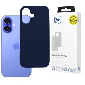 Capa de silicone para Apple iPhone 16 Plus - 3mk HARDY® Mellow Case™ Dark Blue