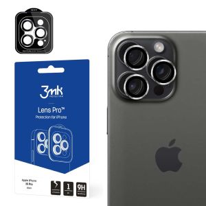 Vidro temperado para lente de câmara para Apple iPhone 15 Pro - 3mk Lens Protection Pro Black
