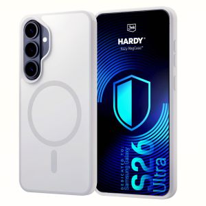 Capa fumada com MagSafe para Samsung Galaxy S26 – 3mk HARDY® Hazy MagCase™ White