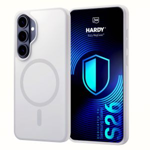 Capa fumada com MagSafe para Samsung Galaxy S26 – 3mk HARDY® Hazy MagCase™ White