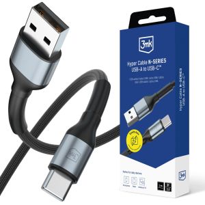 Cabo 1m 18W QC 3.0 9V/2A 3mk Hyper Cable N-SERIES USB-A to USB-C™ Preto