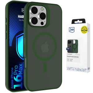 Capa fumada com MagSafe para Apple iPhone 16 Pro Max – 3mk HARDY® Hazy MagCase™ Green
