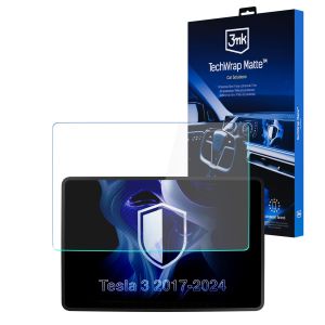 Película de proteção mate para ecrã de navegação para Tesla Model 3 2017-24 – 3mk TechWrap Matte™ Center Display