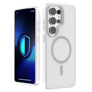 Capa fumada com MagSafe para Samsung Galaxy S25 Ultra – 3mk HARDY® Hazy MagCase™ White