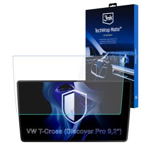 Película de proteção mate para ecrã de navegação para VW T-Cross 2019- (Discover Pro 9,2") – 3mk TechWrap Matte™ Center Display
