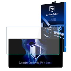 Película de proteção mate para ecrã de navegação para Skoda Octavia IV 2024- 13" – 3mk TechWrap Matte™ Center Display