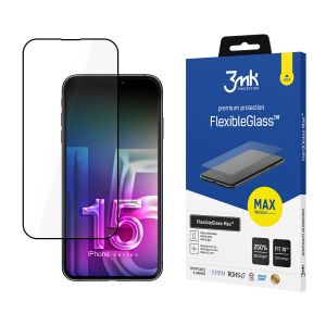 Vidro híbrido inquebrável para Apple iPhone 15 Plus - 3mk FlexibleGlass Max
