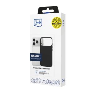 Capa de silicone com MagSafe para Apple iPhone 15 Pro Max - 3mk HARDY® Mellow MagCase™ Silver-White
