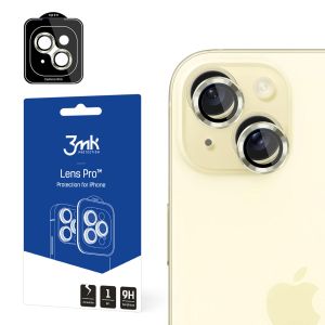 Vidro temperado para lente de câmara para Apple iPhone 15 - 3mk Lens Protection Pro Black